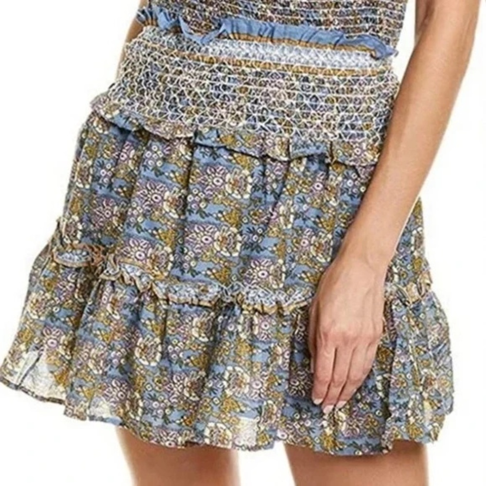 Jennifer & Grace Smocked waist floral mini skirt